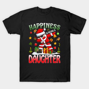 Happiness Is Being A Daughter Santa Christmas T-Shirt